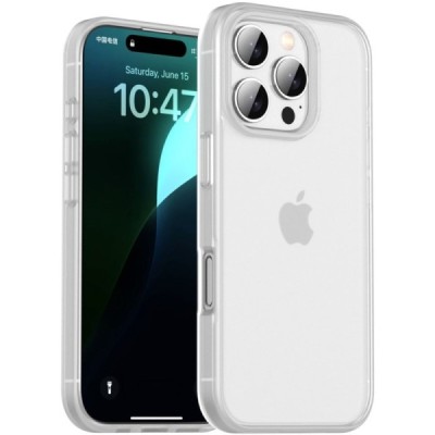Apple iPhone 16 Pro "IPAKY" Matt läbipaistev silikoonist ümbris valge raamiga | Priedai.lt