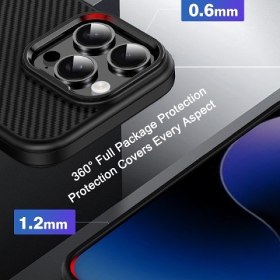 Apple iPhone 16 Pro "IPAKY" Carbon silikoonist TPU must ümbris | Priedai.lt
