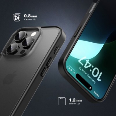 Apple iPhone 16 Pro Max "IPAKY" Matt läbipaistev silikoonist ümbris sinine raamiga | Priedai.lt