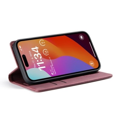 Apple iPhone 16 Pro CaseMe Retro tahke nahk kaaned - burgundia | Priedai.lt