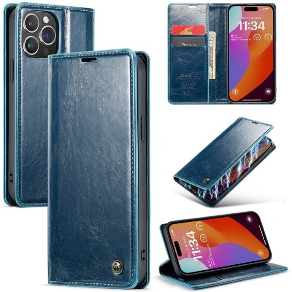 "CaseMe" Leather tahke kaaned - sinine (iPhone 16 Pro)