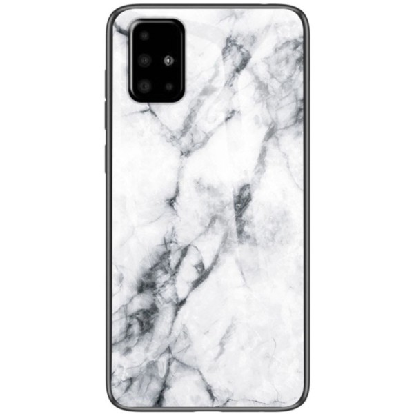 "Marble" Kõva silikoon (TPU) kaaned - valge (Galaxy A51)