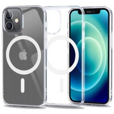 "Tubi" MagSafe kõva silikoonist (TPU) Apple iPhone 12 mini läbipaistev kaaned - ümbris | Priedai.lt