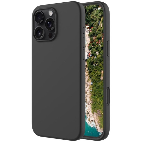"Shell" kõva silikoon (TPU) ümbris – must (iPhone 16 Pro)