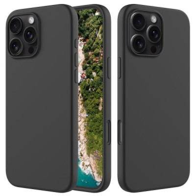 Apple iPhone 16 Pro "Shell" kõva silikoon (TPU) tagakaane must - ümbris | Priedai.lt