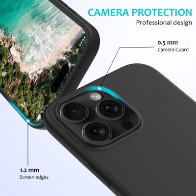 Apple iPhone 16 Pro "Shell" kõva silikoon (TPU) tagakaane must - ümbris | Priedai.lt