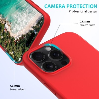 Apple iPhone 16 Pro "Shell" kõva silikoon (TPU) tagakaane punane ümbris | Priedai.lt