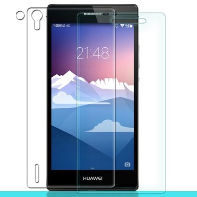 Huawei Ascend P7 apsauginės skaidrios ekrano ir nugarėlės plėvelės / Priedai.lt