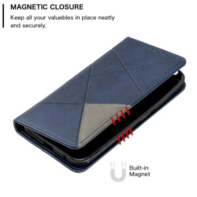 Nokia 2.2 Geometric nahk sinine kaaned - rahakott | Priedai.lt