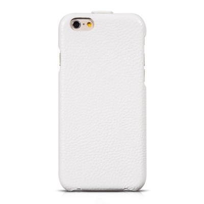 Prabangus „HOCO“ Duke serijos odinis vertikaliai atverčiamas baltas Apple iPhone 6 (6s) dėklas / Priedai.lt