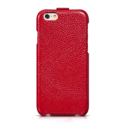 Prabangus „HOCO“ Duke serijos odinis vertikaliai atverčiamas raudonas Apple iPhone 6 (6s) dėklas / Priedai.lt