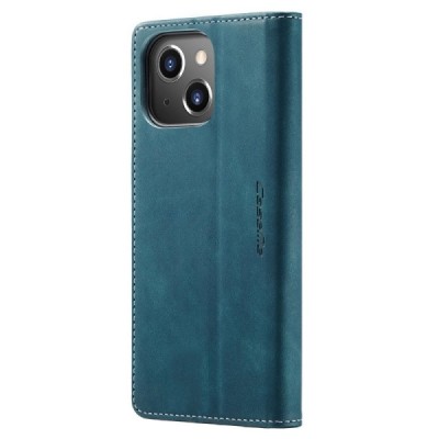 Apple iPhone 15 CaseMe Retro solidus atverčiamas žalias odinis dėklas - knygutė | Priedai.lt