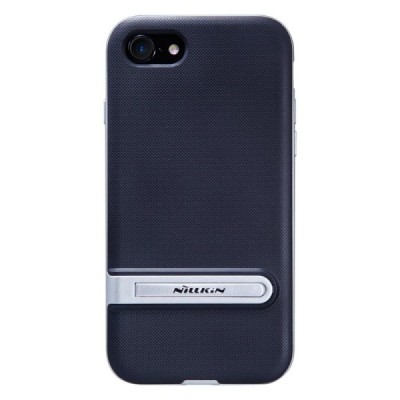 Nillkin Youth Kickstand sustiprintos apsaugos Apple iPhone 7 (iPhone 8) juodas sidabrinis kieto silikono (TPU) ir plastiko dėkla