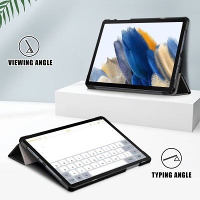 Samsung Galaxy Tab A11+ / A9+ atverčiamas juodas odinis dėklas - knygutė | Priedai.lt
