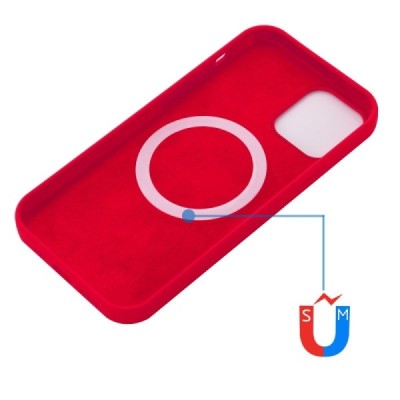 Apple iPhone 12 ir Apple iPhone 12 Pro Shell MagSafe kieto silikono TPU raudonas dėklas - nugarėlė | Priedai.lt