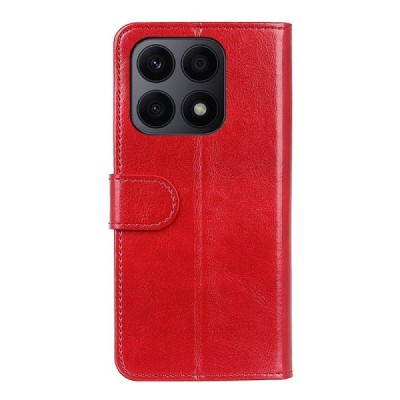 Huawei Honor X8a atverčiamas raudonas odinis dėklas, knygutė - piniginė | Priedai.lt
