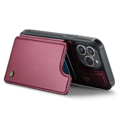Apple iPhone 15 Pro Max „CaseMe“ Wallet bordo dėklas - nugarėlė | Priedai.lt
