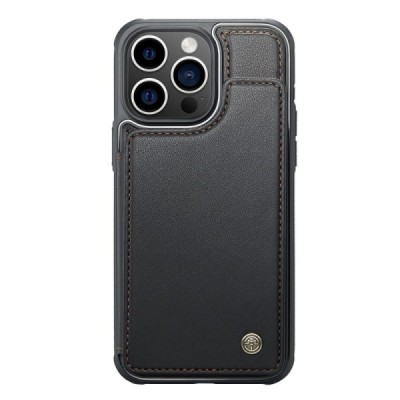 Apple iPhone 15 Pro „CaseMe“ Wallet juodas dėklas - nugarėlė | Priedai.lt
