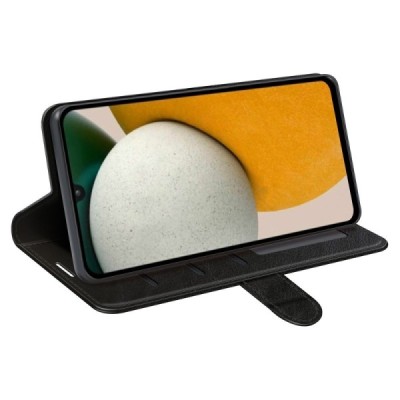 Samsung Galaxy A15 5G (SM-A156B) atverčiamas juodas odinis dėklas - piniginė | Priedai.lt