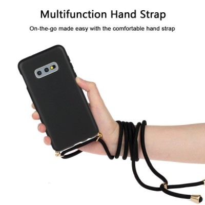 Samsung Galaxy S10e (G970) Strap kieto silikono TPU juodas dėklas - nugarėlė | Priedai.lt