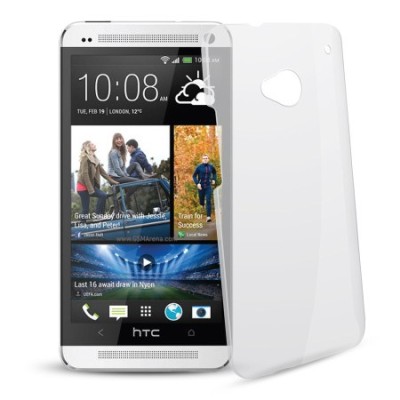 Skaidrus HTC One M7 bespalvis plastikinis dėklas (Dėkliukas) / Priedai.lt