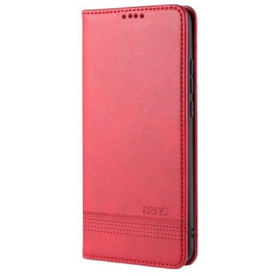 „AZNS“ Retro atverčiamas raudonas odinis Xiaomi Mi Note 10 Lite dėklas - knygutė | Priedai.lt