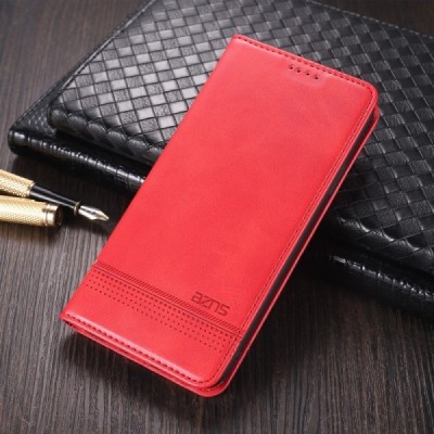 „AZNS“ Retro atverčiamas raudonas odinis Xiaomi Mi Note 10 Lite dėklas - knygutė | Priedai.lt