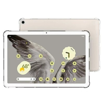 Google Pixel Tablet sustiprintos apsaugos kieto silikono TPU skaidrus dėklas - nugarėlė | Priedai.lt