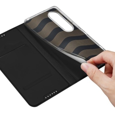 Sony Xperia 1 VI „Dux Ducis“ Skin nahk must kaaned - rahakott | Priedai.lt