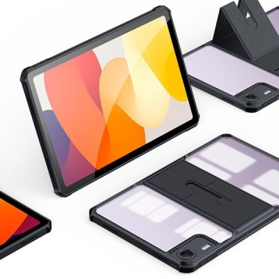 Xiaomi Redmi Pad SE 11" „XUNDD“ läbipaistev musta äärisega kõva silikoonist TPU akrüülümbris - tagakülg | Priedai.lt