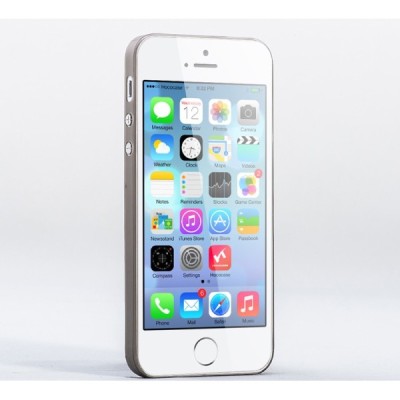 Hoco Thin Apple iPhone SE (5, 5s) juodas skaidrus plastikinis plonas dėklas / Priedai.lt