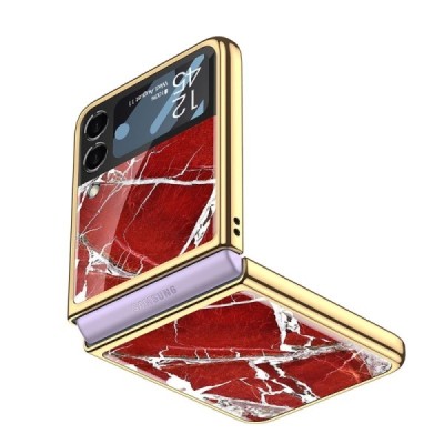 Samsung Galaxy Z Flip3 (F711) GKK Marble plastikust punane korpus - taga | Priedai.lt