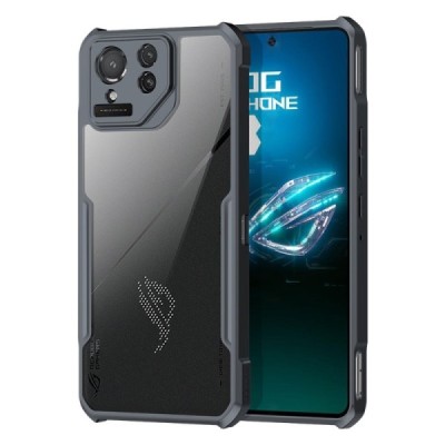 Asus Rog Phone 8 Pro „XUNDD“ skaidrus juodos spalvos apvadais kieto silikono TPU akrilo dėklas - nugarėlė | Priedai.lt