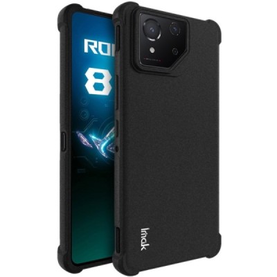 Asus Rog Phone 8 (8 Pro) Imak tugevdatud kaitse kõva silikoon TPU must ümbris - tagakülg | Priedai.lt