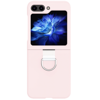 Samsung Galaxy Flip7 FE / Flip6 „Ring“ plastikust roosa korpus - taga | Priedai.lt