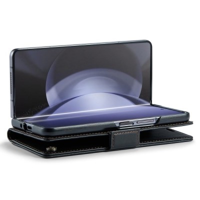Samsung Galaxy Fold6 5G (SM-F956B) „CaseMe“ Leather soliidne klapp must nahast ümbris - brošüür | Priedai.lt