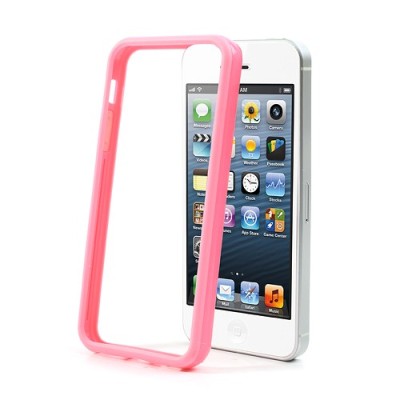 Rožinis klasikinis Apple iPhone SE (5, 5s) rėmelis - kraštų apvadas (bamperis) / Priedai.lt
