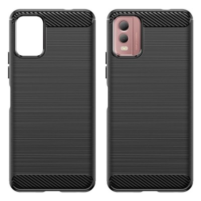 Nokia C32 "Carbon" kõva silikoon (TPU) tagakaane must - ümbris | Priedai.lt