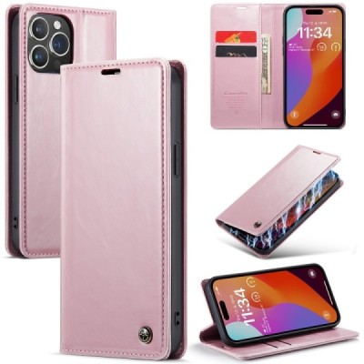 Apple iPhone 16 Pro CaseMe Leather tahke nahk kaaned - roosa | Priedai.lt