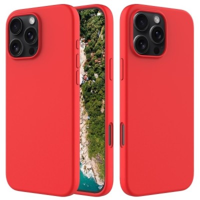 Apple iPhone 16 Pro "Shell" kõva silikoon (TPU) tagakaane punane ümbris | Priedai.lt