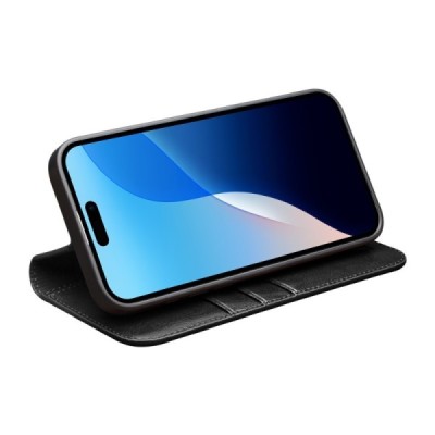 Apple iPhone 16 Pro "QIALINO" klapitav must nahast kaaned | Priedai.lt