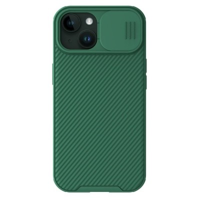 Apple iPhone 15 Plus „Nillkin“ CamShield Pro Magnetic žalias dėklas, nugarėlė su kameros apsauga | Priedai.lt