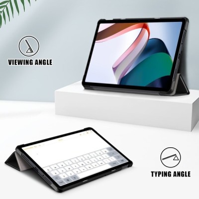 Xiaomi Redmi Pad SE 11" atverčiamas juodas odinis dėklas (sulankstomas) | Priedai.lt