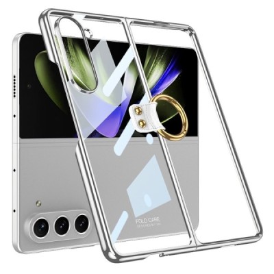 Samsung Galaxy Fold5 5G (SM-F946B) GKK Ring skaidrus plastikinis sidabro spalvos dėklas - nugarėlė | Priedai.lt