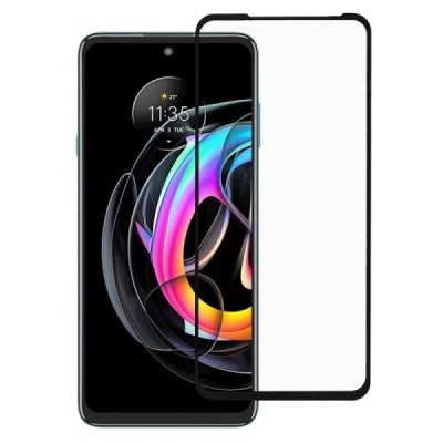 Motorola Edge 20 (Edge 20 Pro) „Calans“ 9H Tempered Glass sustiprintos apsaugos juodas pilnai dengiantis apsauginis ekrano stikl