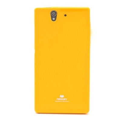 Sony Xperia Z Mercury geltonas kieto silikono tpu dėklas - nugarėlė / Priedai.lt