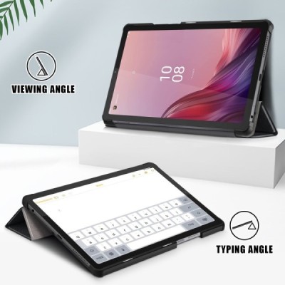 Lenovo Tab M9 9" atverčiamas juodas odinis dėklas - knygutė | Priedai.lt