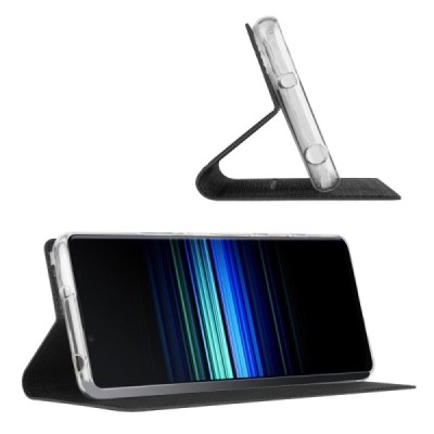 Sony Xperia 10 V „Vili“ atverčiamas juodas dėklas | Priedai.lt