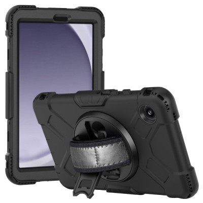 Samsung Galaxy Tab A9 sustiprintos apsaugos (360°) juodas dėklas - nugarėlė | Priedai.lt