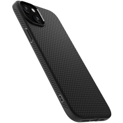 „Spigen“ Liquid Air Apple iPhone 15 juodas kieto silikono dėklas | Priedai.lt